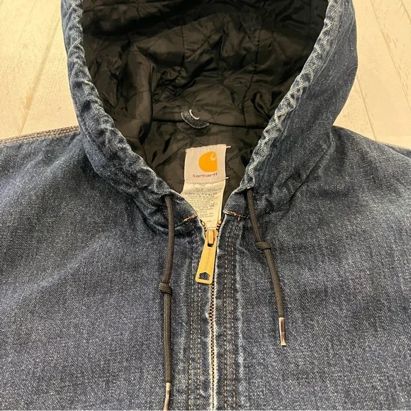 Vintage Carhartt Quilt-Lined Denim Jacket Sz 2XL